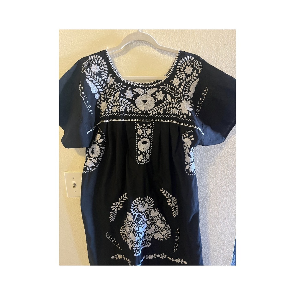 Pueblo Embroidered festival beach boho caftan dress